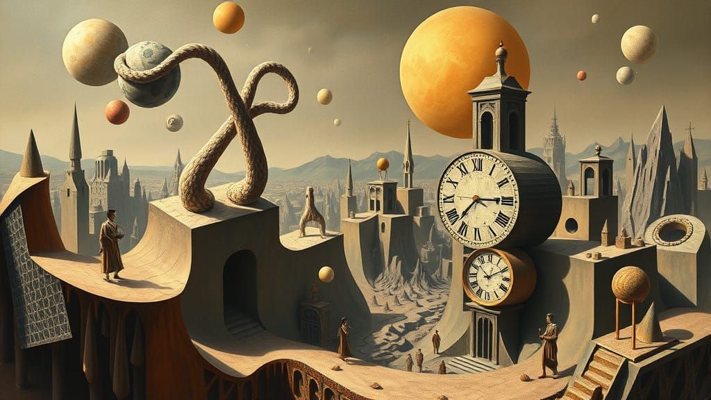 Surreal Landscape in Impasto Oil Painting Style