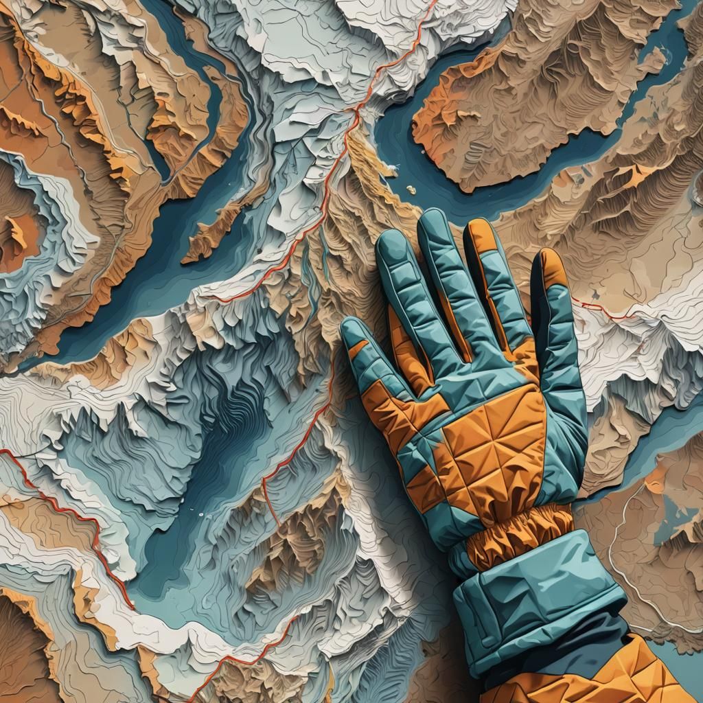 Topographical Map of Mt. Everest in Abstract Art