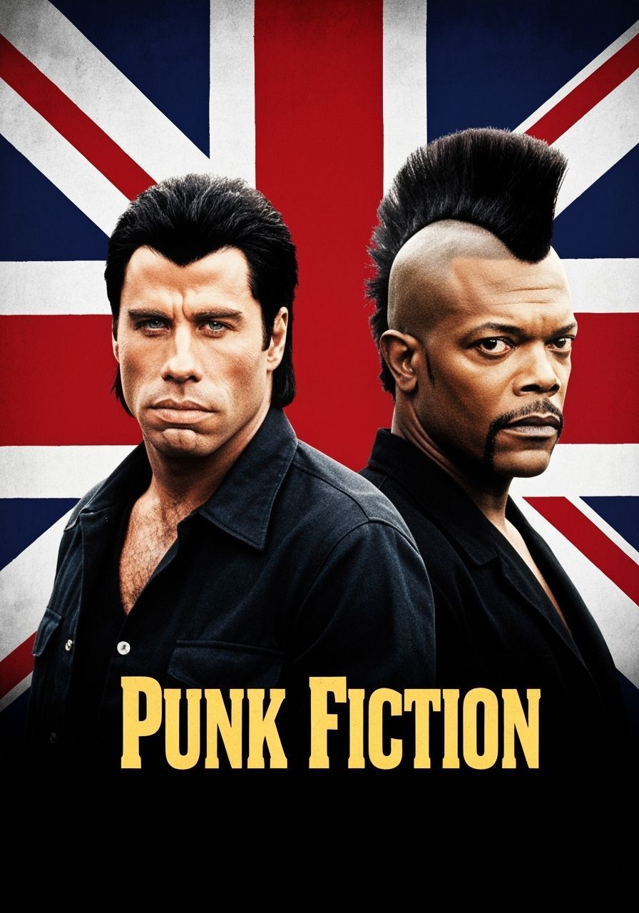 Punk Fiction Movie Poster with Mohawk Hairstyles