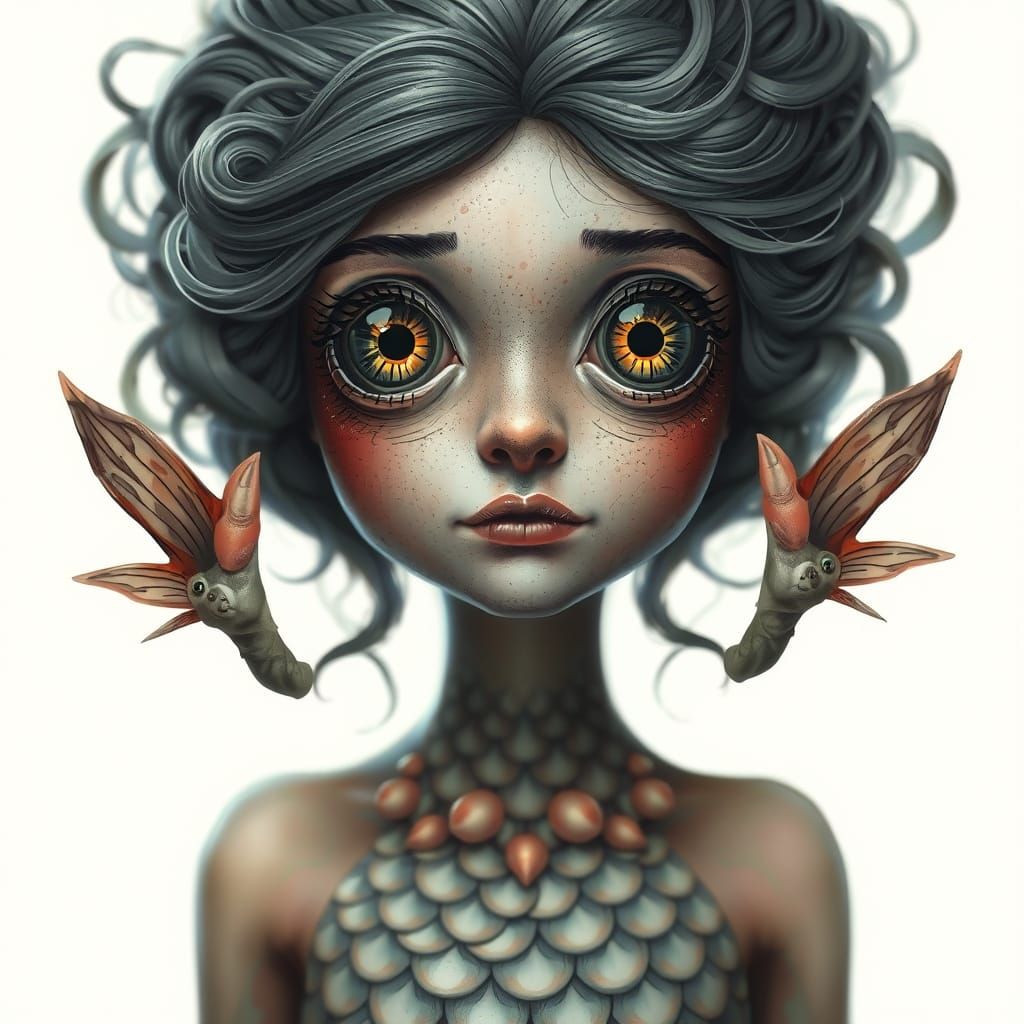 A Lady Fish with Vibrant Scales and Elegant Fins