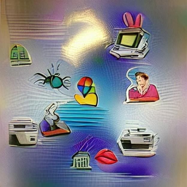 Retro PC Displaying 1990s Clip Art