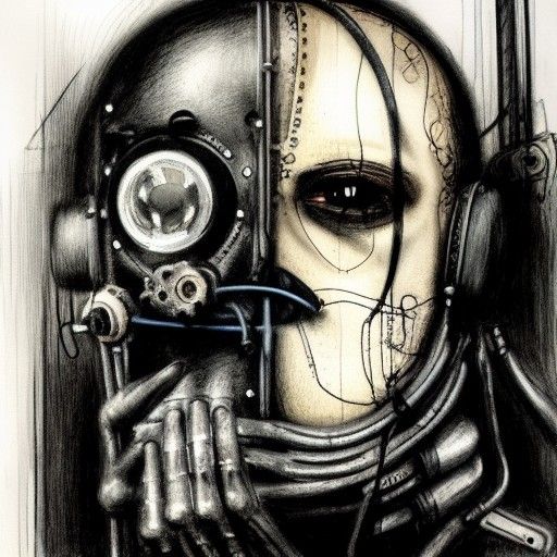 Man in Gimp Mask: Dieselpunk Cyberpunk Portrait