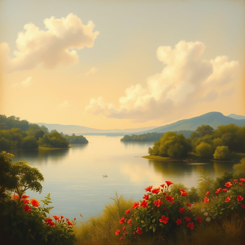 LAKE VICTORIA, UGANDA  (in the style of Constable)