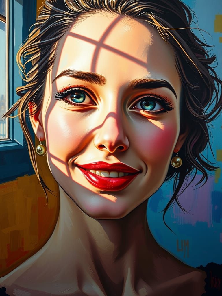 Expressive Portrait of a Woman in Fauvist Style