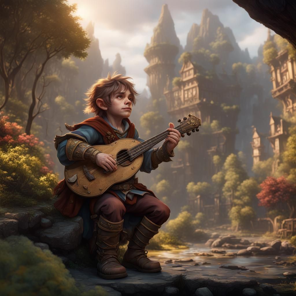 Fantastical Halfling Bard Concept Art