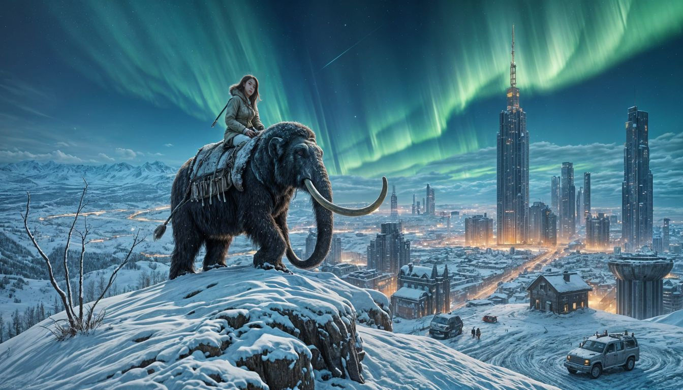 Girl Rides Mammoth Through Ruins of Post-Apocalyptic City