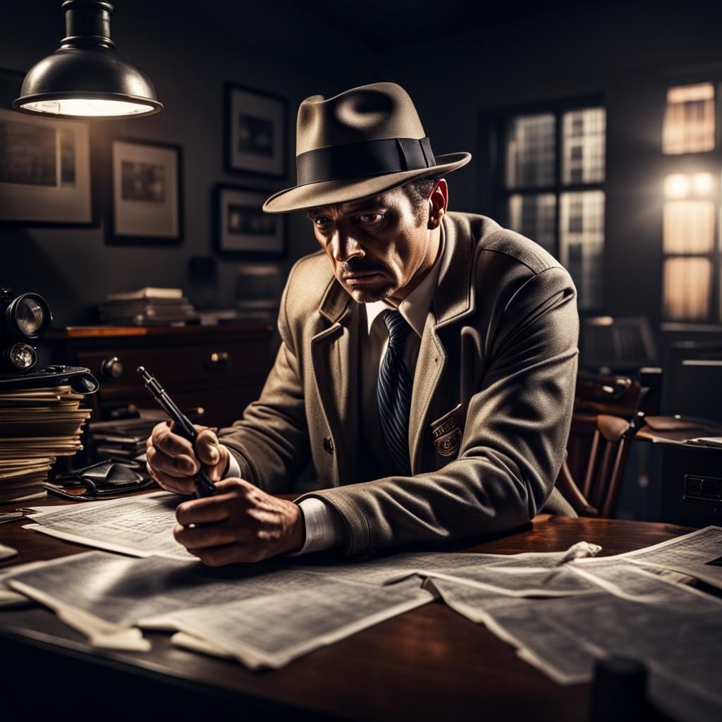 Hyperrealistic Detective Solves Crime Scene