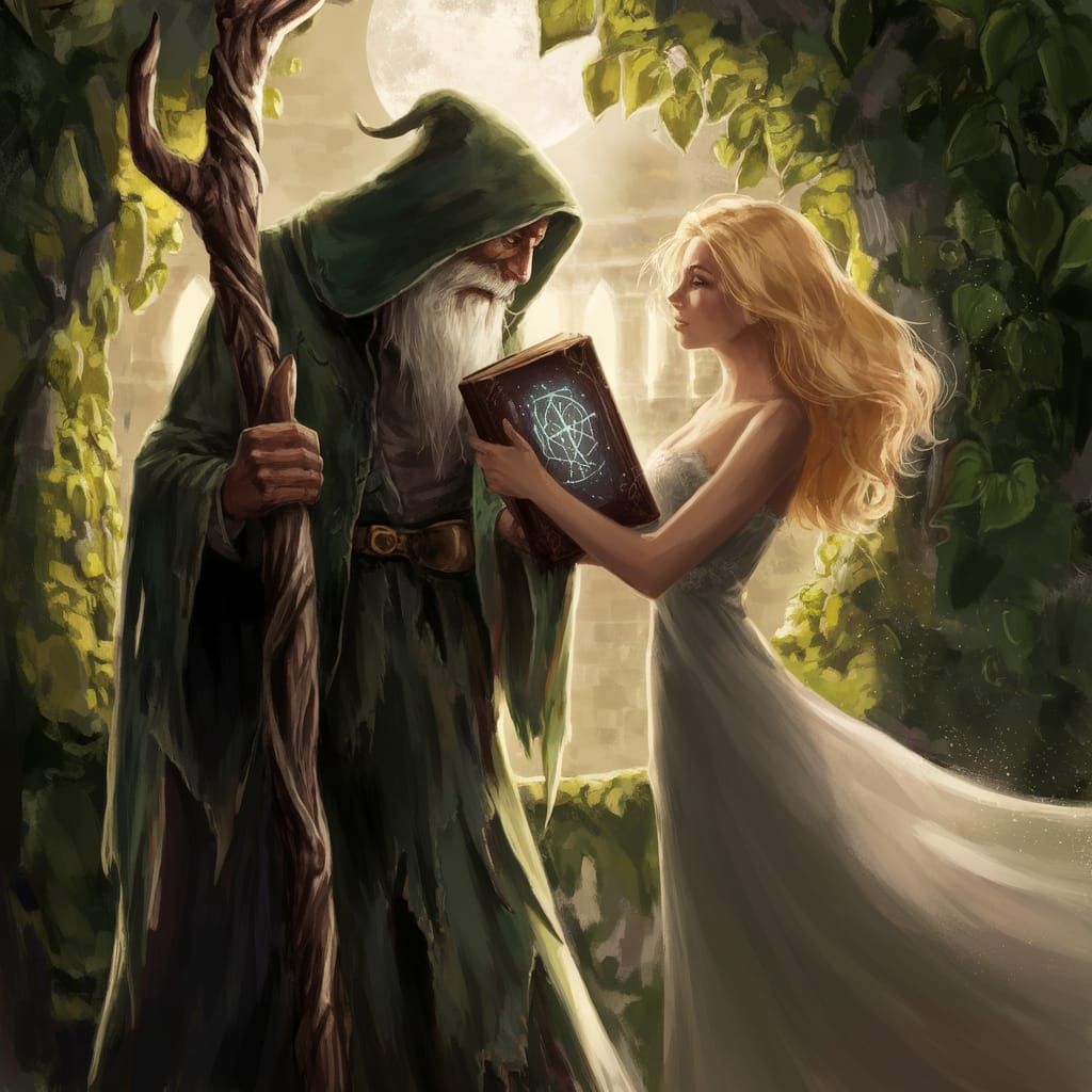 Ancient Wizard in a Tower with a Radiant Glow