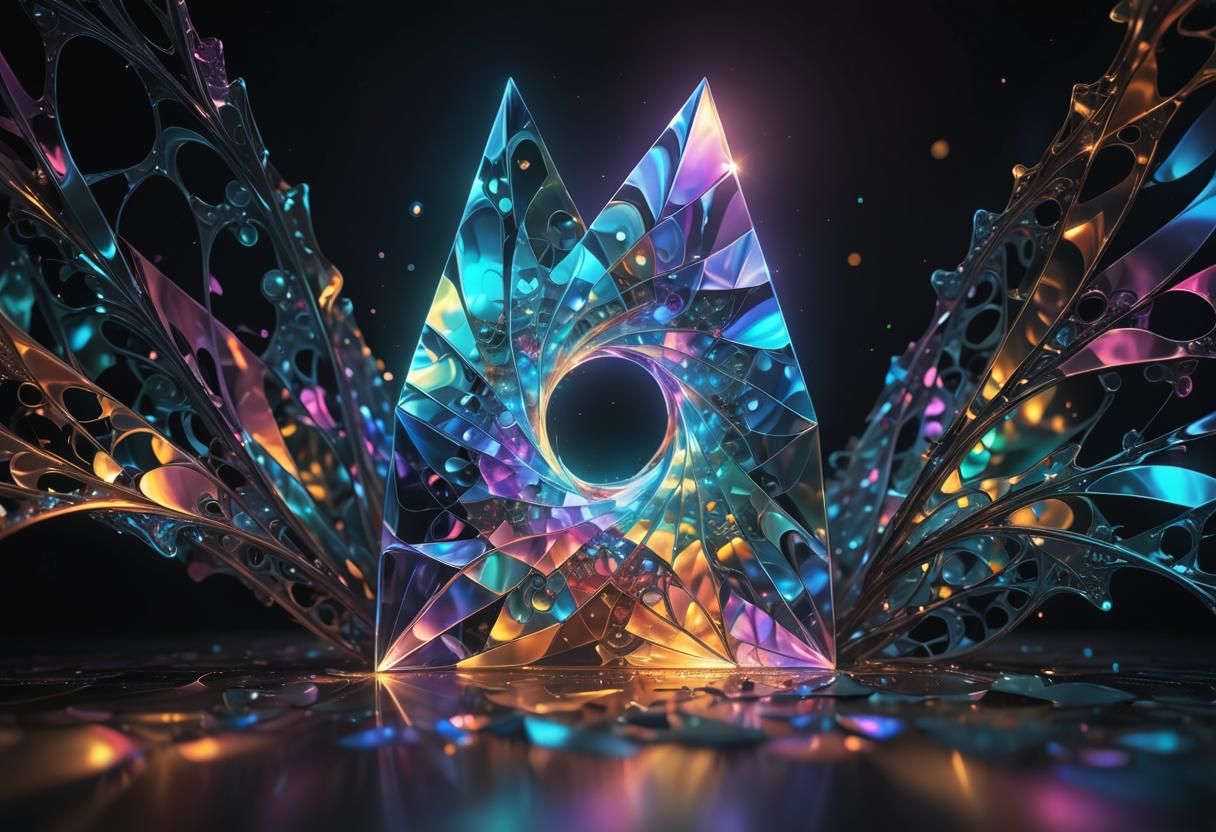 Fractal Prism Unveils Rainbow Gate: Surreal Digital Art