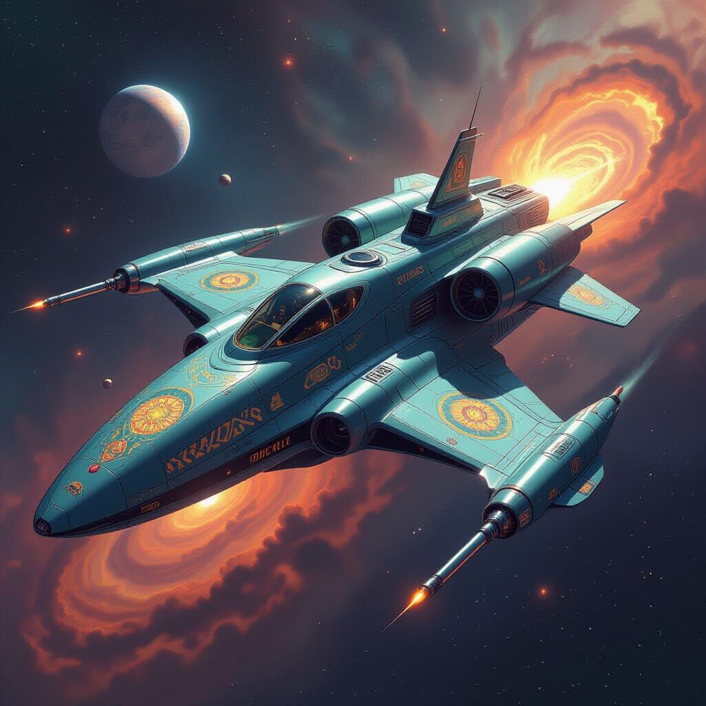 Dieselpunk Warship Slices Through Space