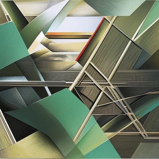 Steam Engine Baking Pastie: Abstract Expressionist Oil Paint...