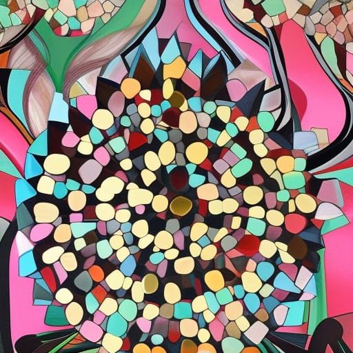 Stained Glass Heraldic Crest of Virtues and Sins