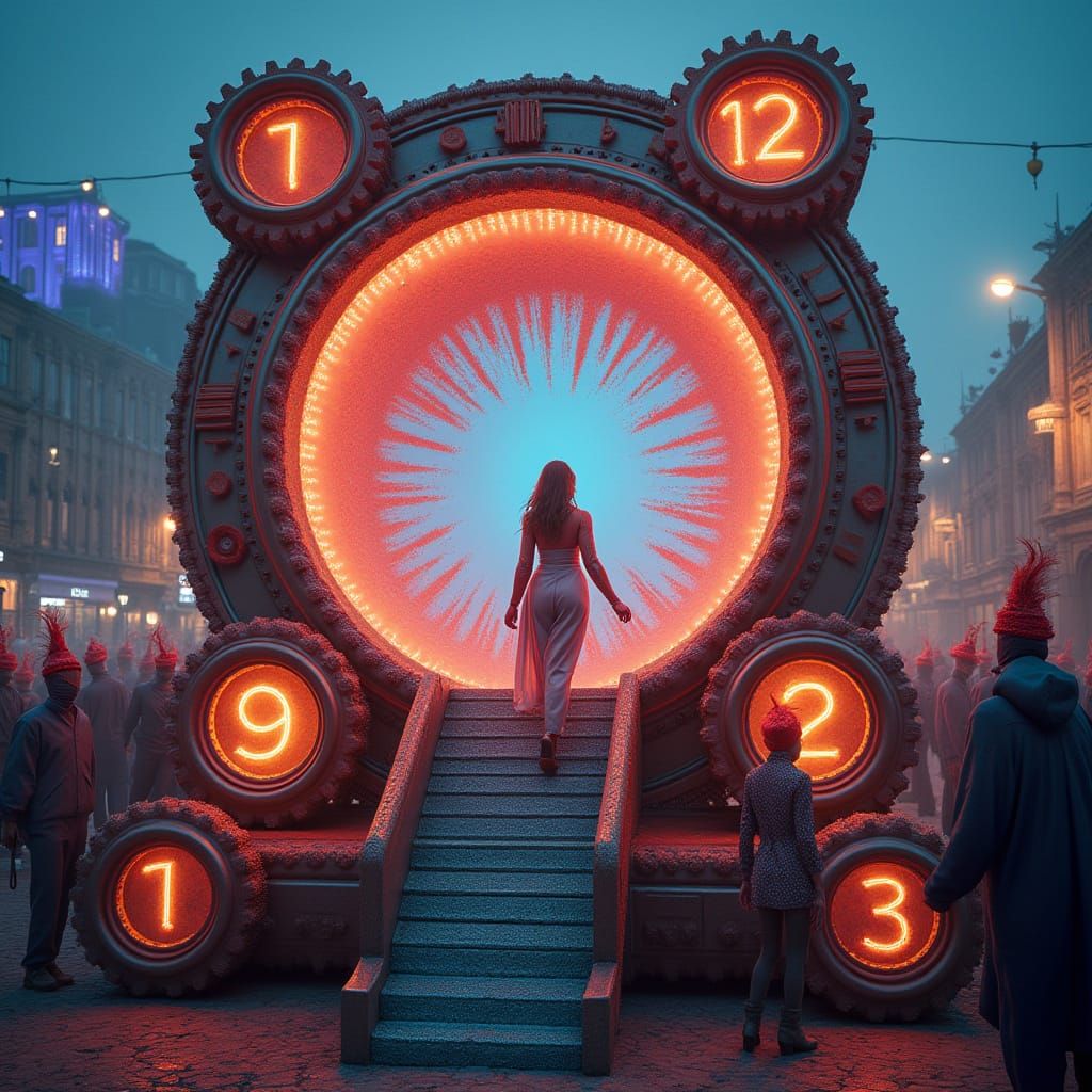 Carnival Sandclock Parade Float with Guardians