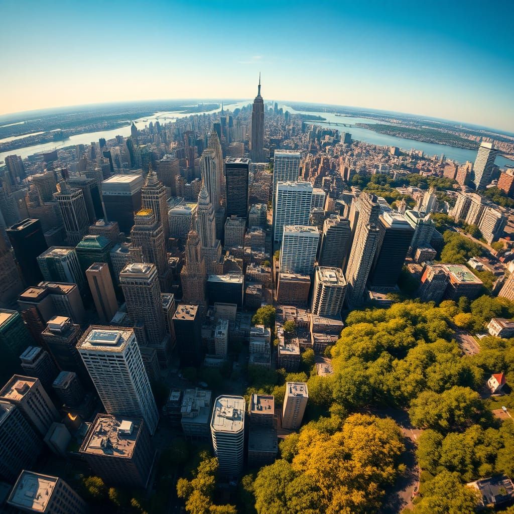 NYC Rewilded: Aerial Parallel Universe View