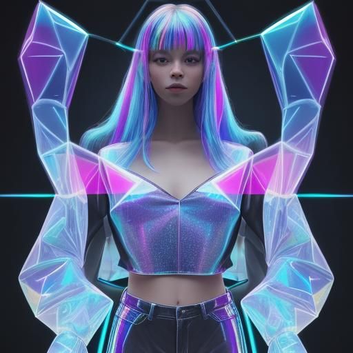 Vibrant Holographic Light Display