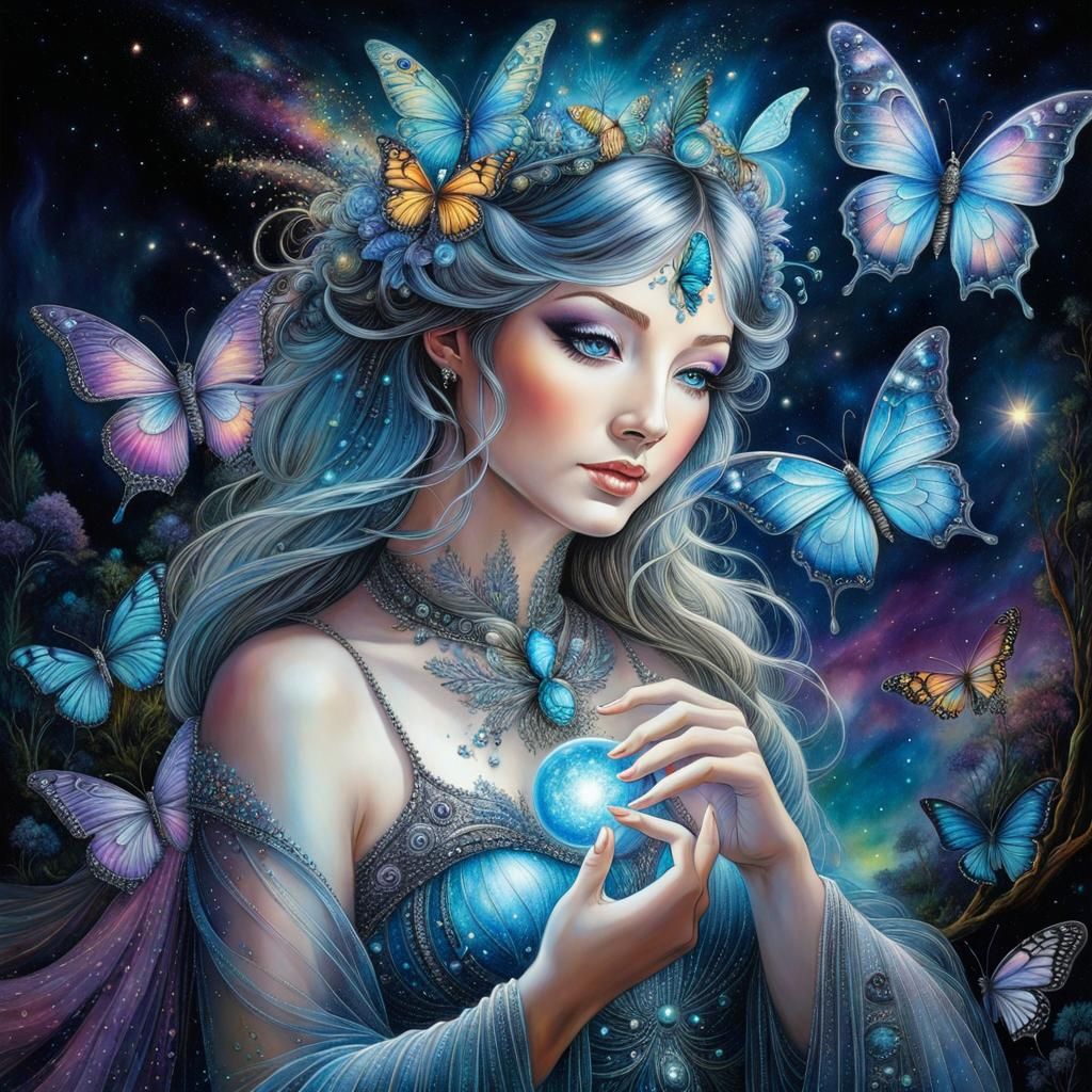 Cosmic Galaxy Butterfly in a Dream World