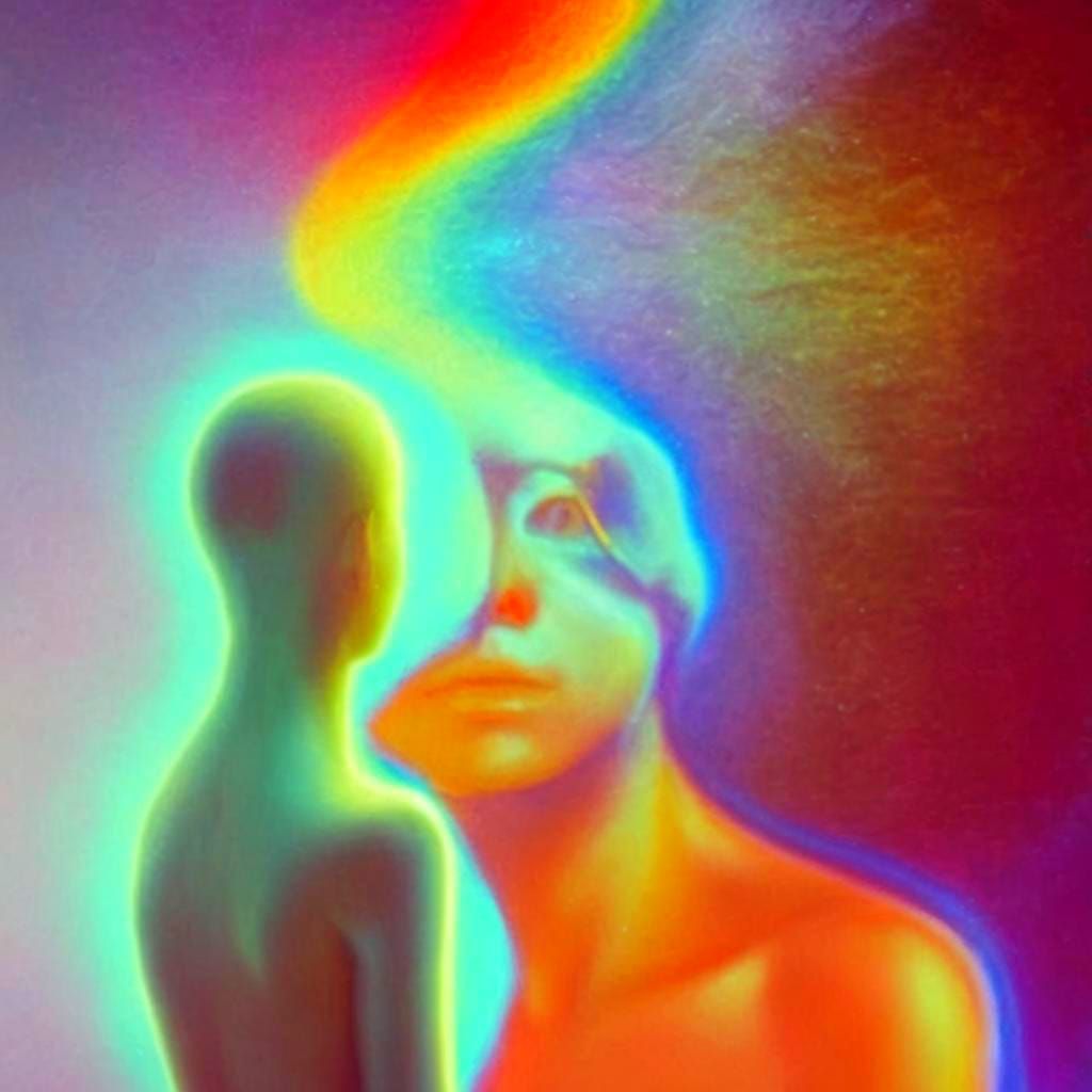 Iridescent Humanoid Creature in Brilliant Color