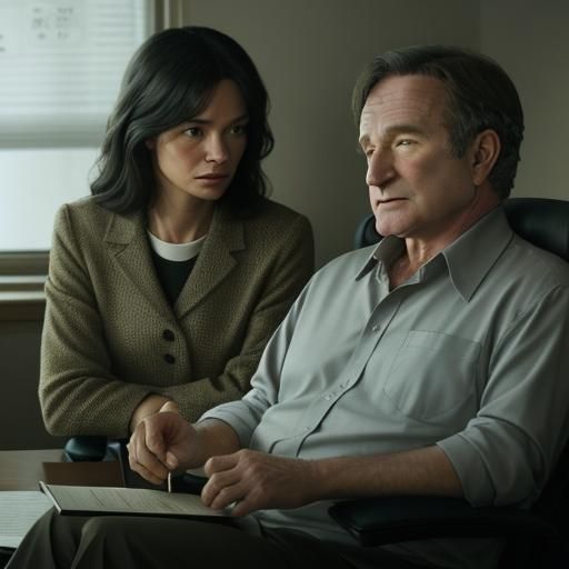 Intimate Film Still: Psychologist and Prodigy in Golden Ligh...