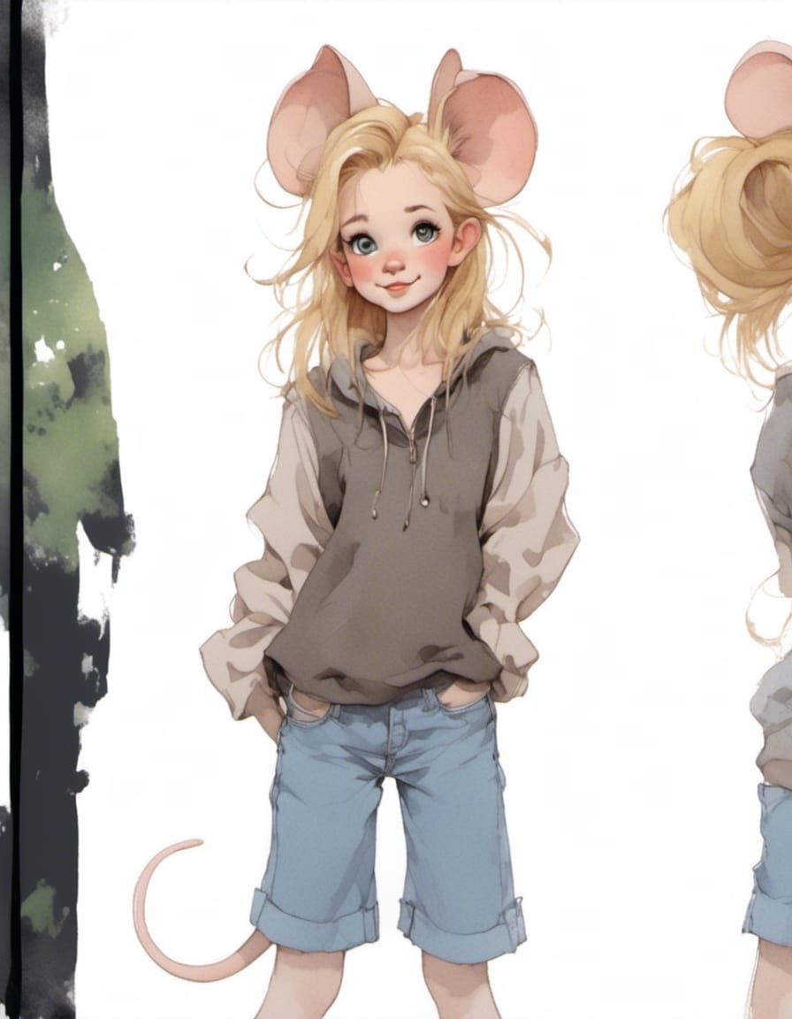 Adorable Anthropomorphic mouse-girl.