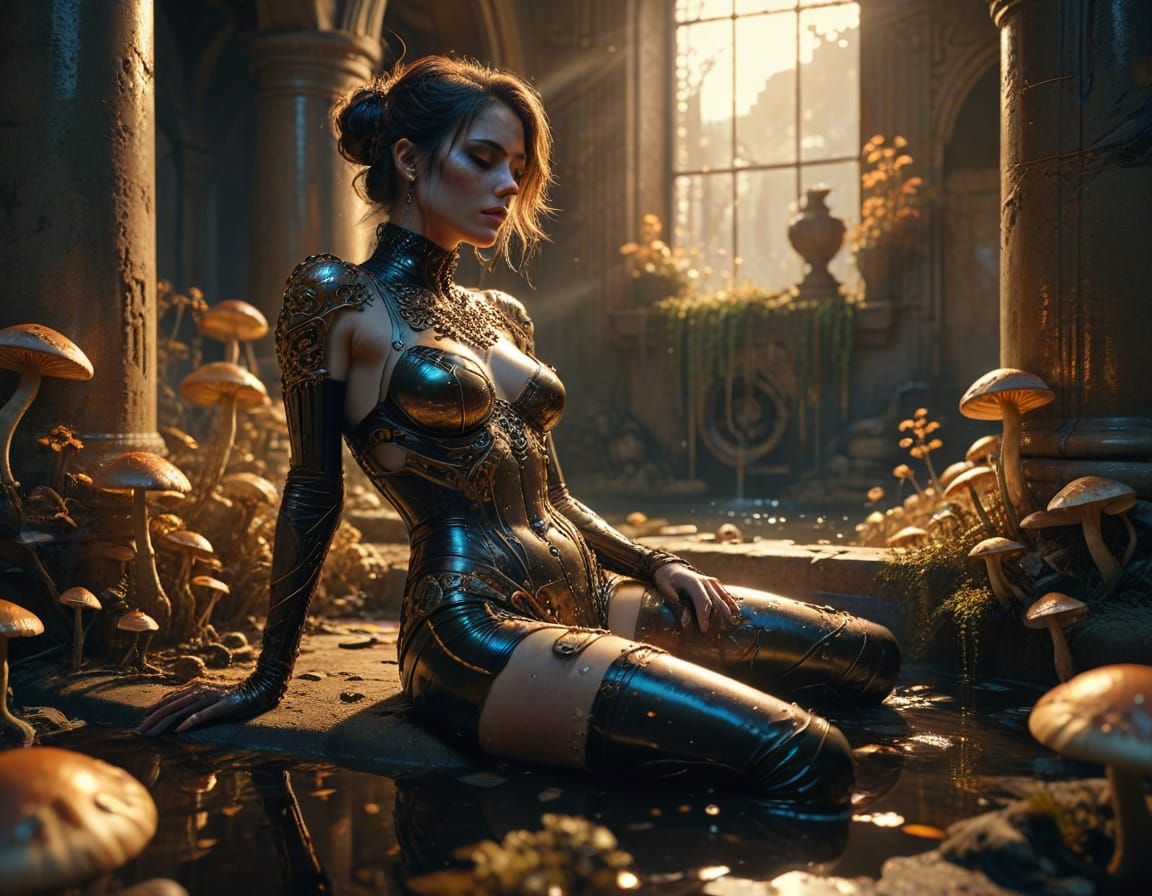 Retrofuturistic Goddess in Ruins