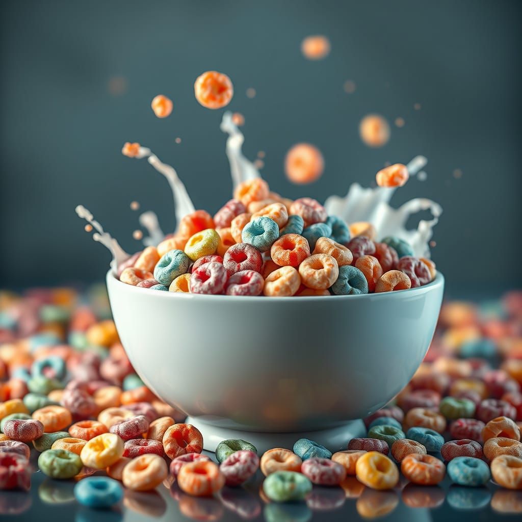 Vibrant Froot Loops Splash in Deep Fantasy Colors
