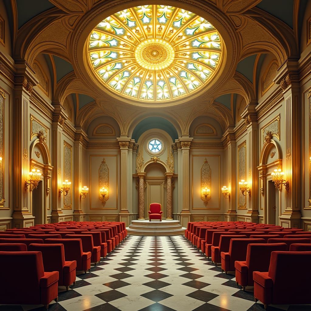 Opulent Baroque Chamber with Golden Star Design