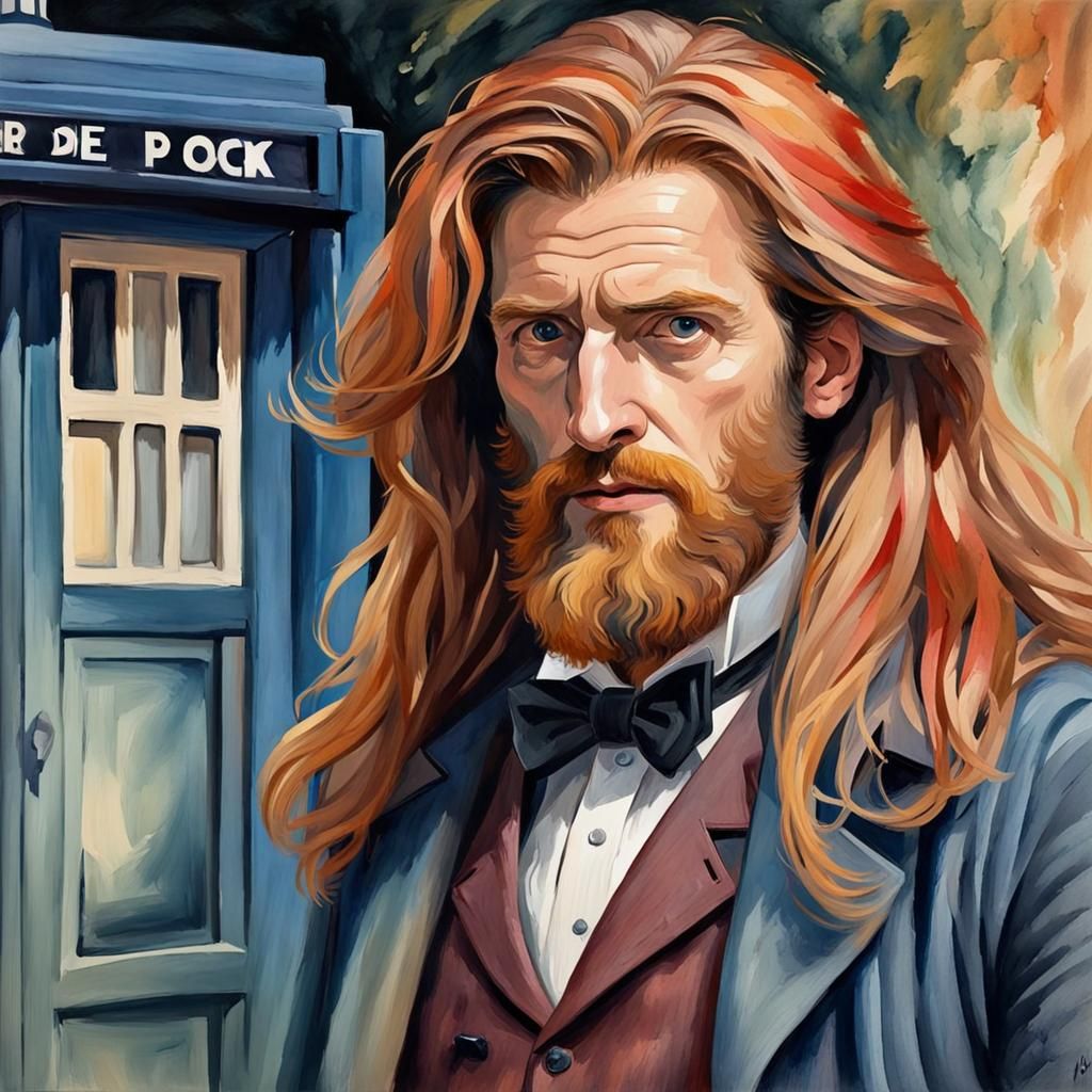 Redhead Portrait in Gouache and Watercolor Style