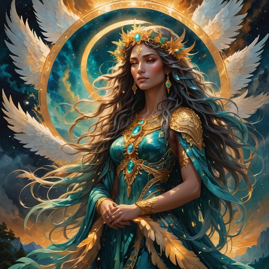 Goddess of Love in Celestial Radiance