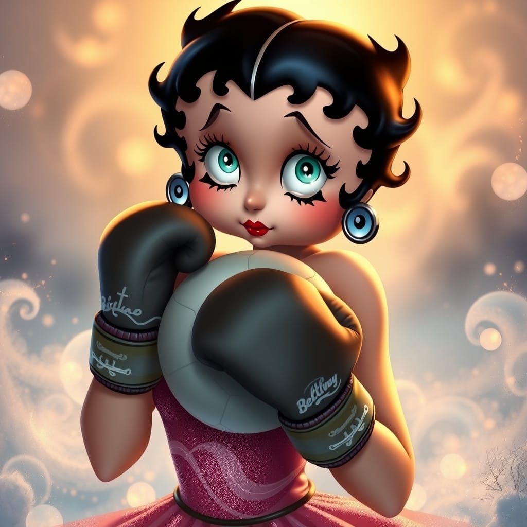 Betty Boop in Enchanted Winter Sports Scene