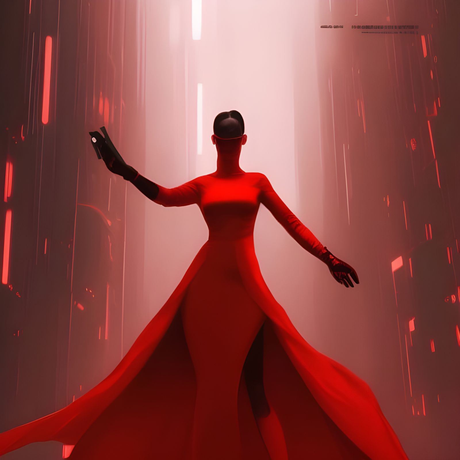 Futuristic Gothic Landscape in The Matrix Art Style