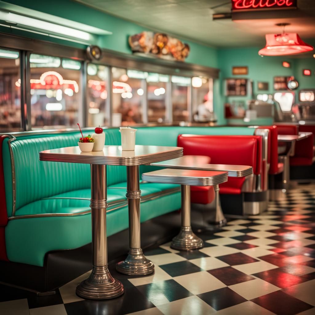 Authentic 1950s Diner in Sharp Focus