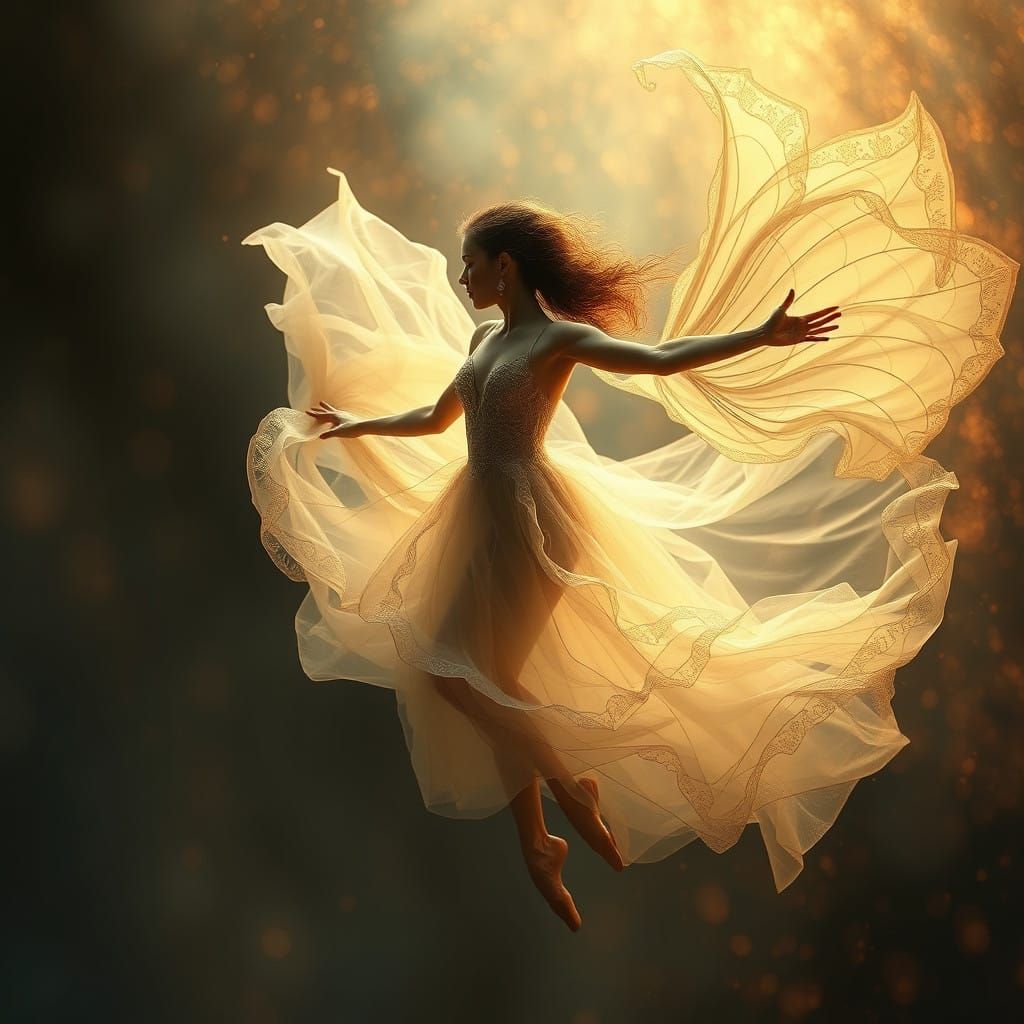 Ethereal Ballerina in Golden Light