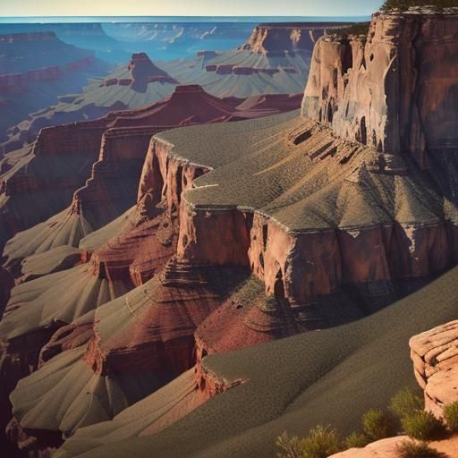Grand Canyon in Romantic Watercolor Style