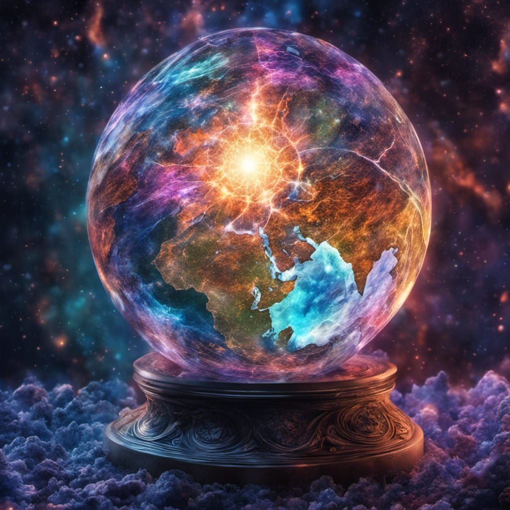 Shattering Crystal Globe Releasing Magical Lifeforce