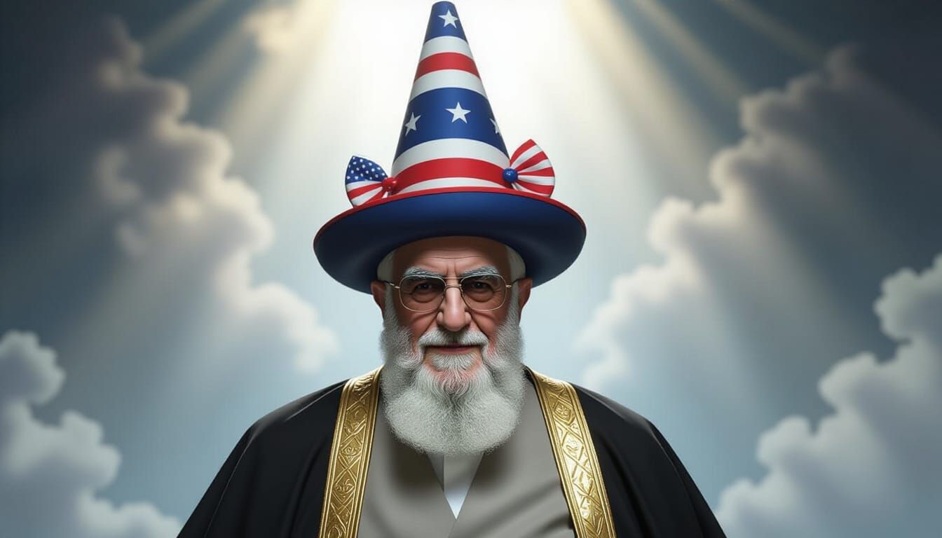 Cleric in Lavish Outfit and Clown Hat, Biomechanical Style