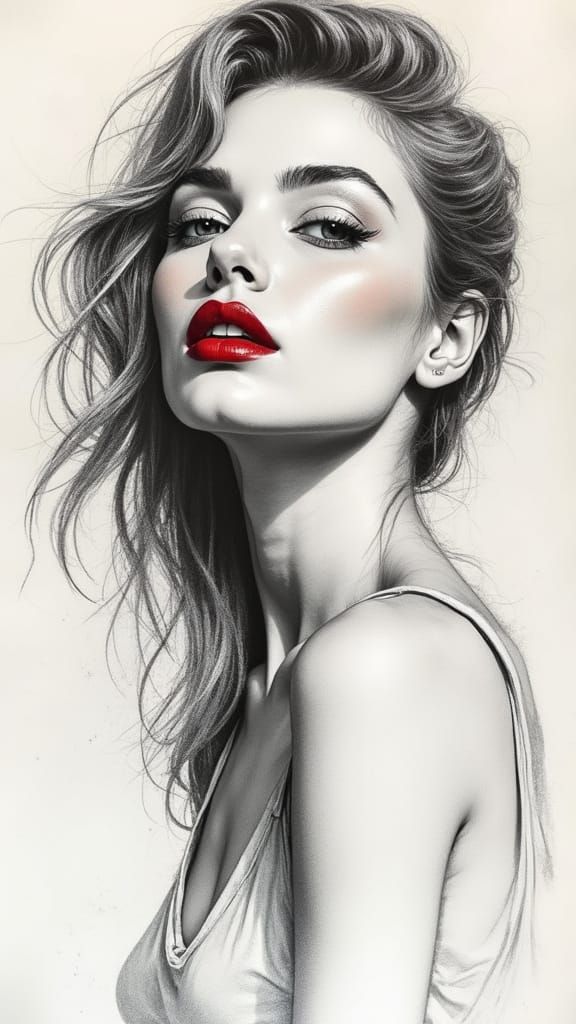 Stunning Vogue-Inspired Portrait in Charcoal