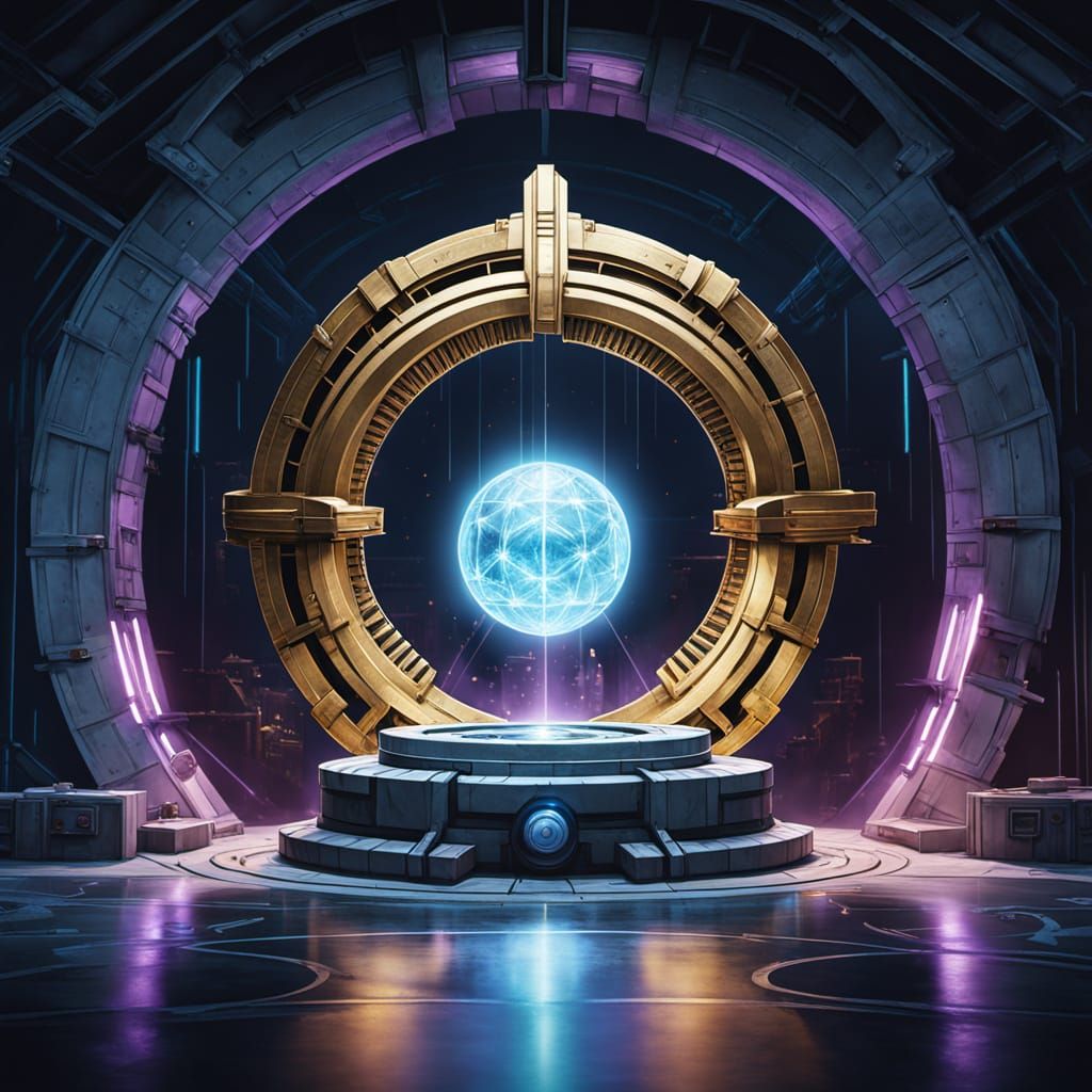 Marble Stargate with Gold, Comic Book Style