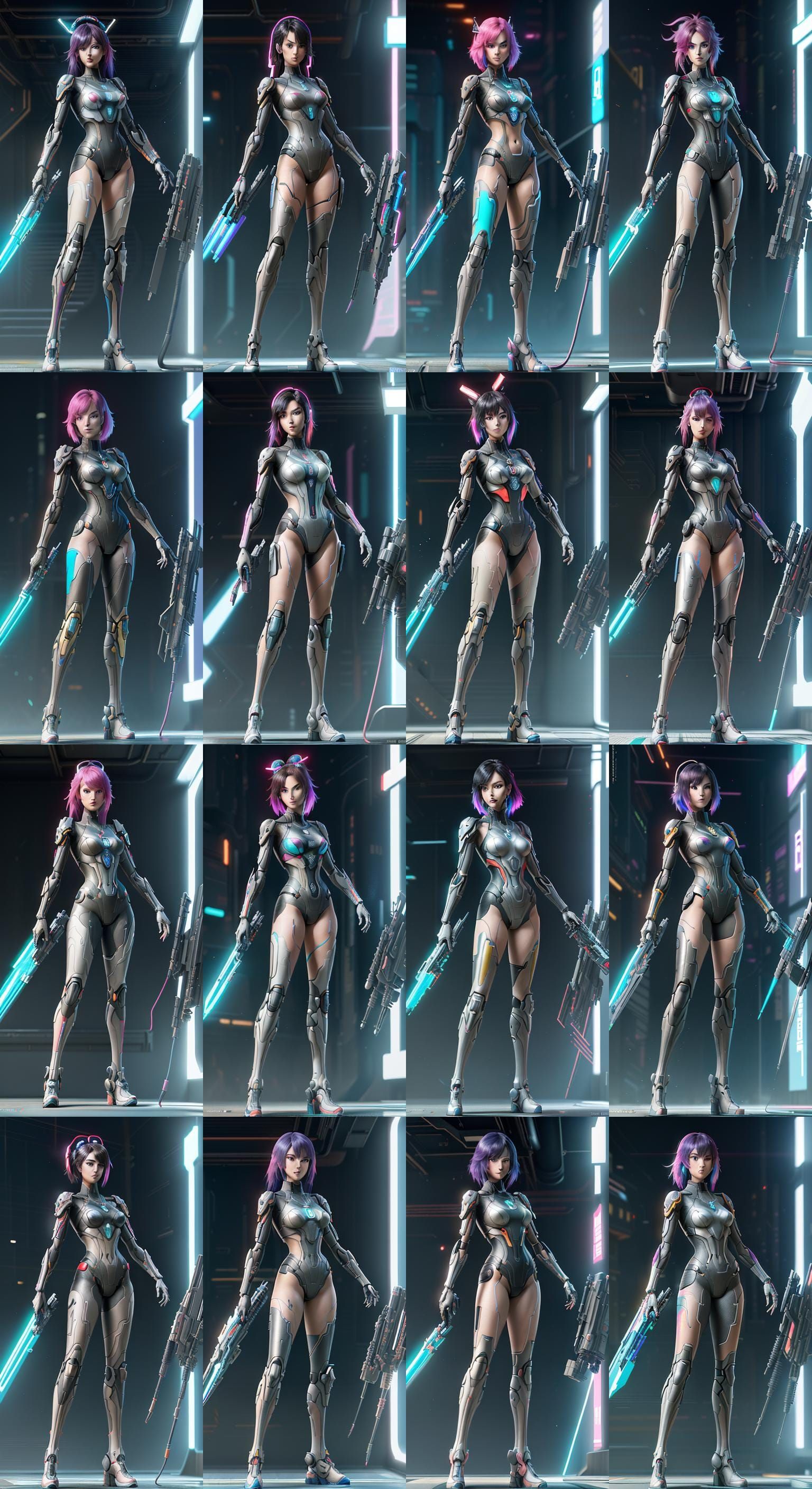 Anime Girl Nintendo Switch in Cyberpunk Style