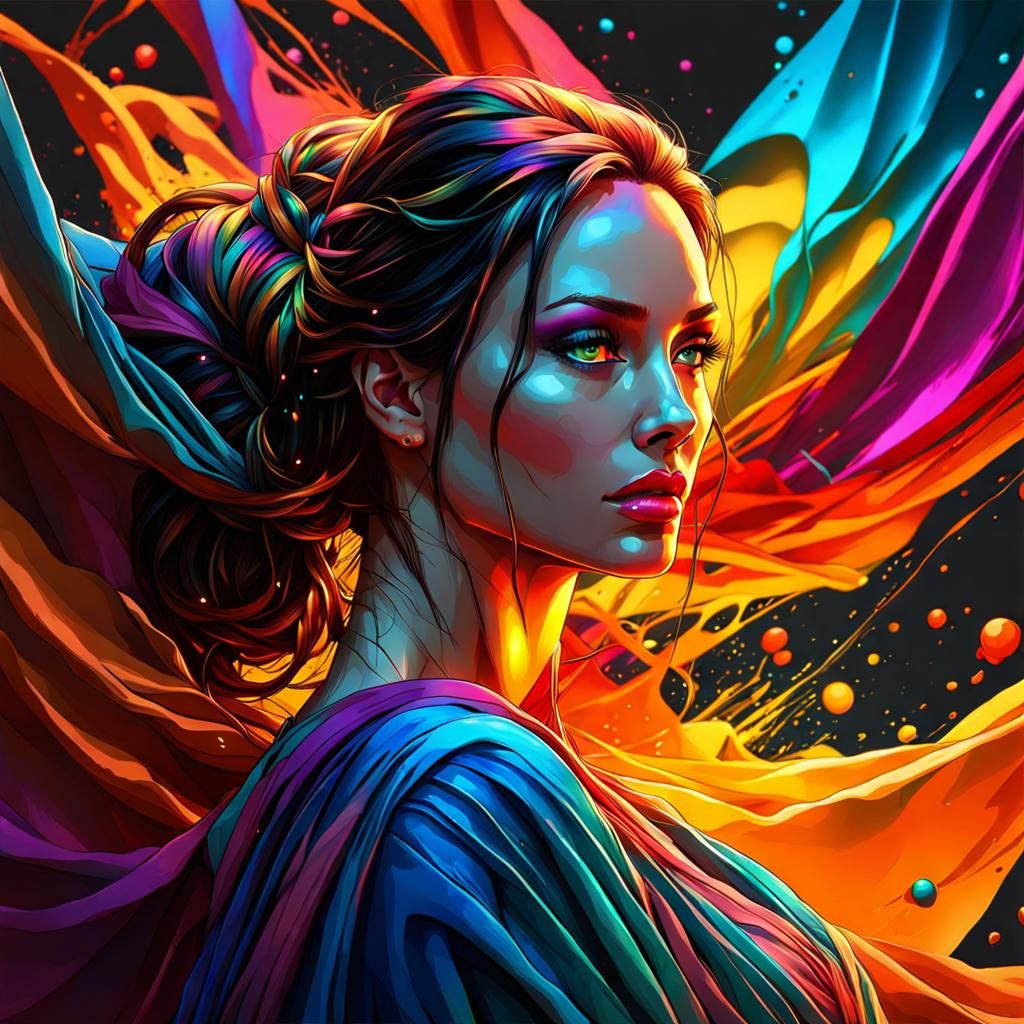 Girl in Silk: Detailed Splash Art