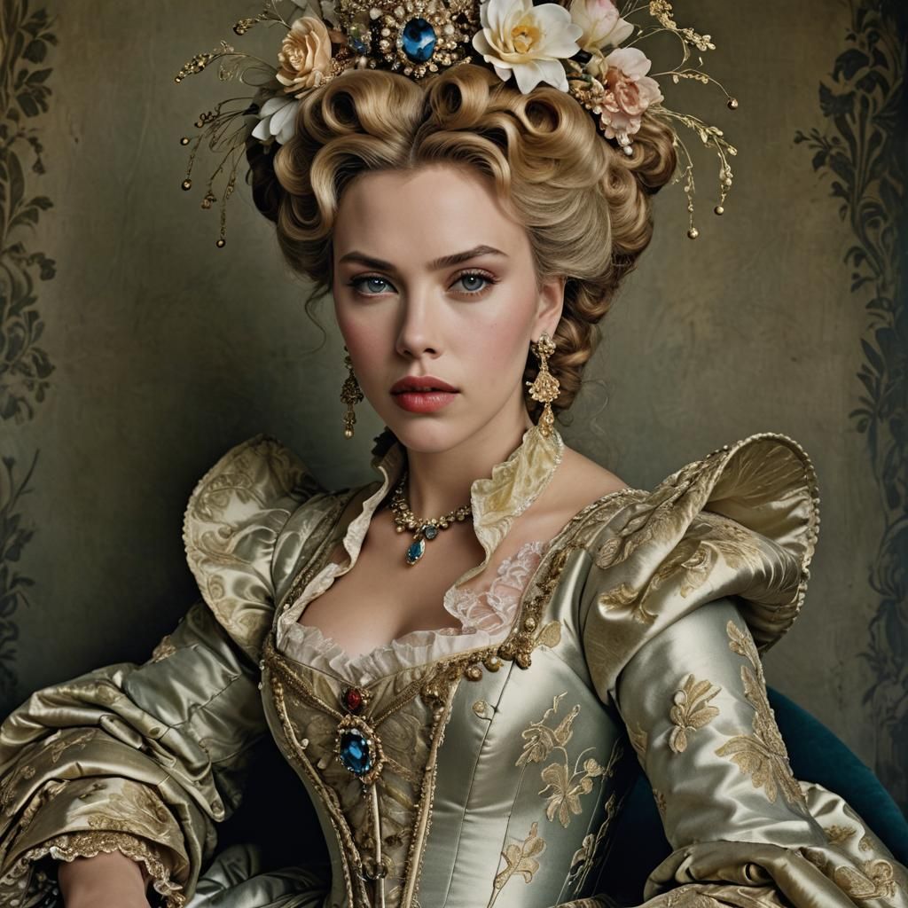 Scarlett Johansson as Madame de Pompadour Portrait
