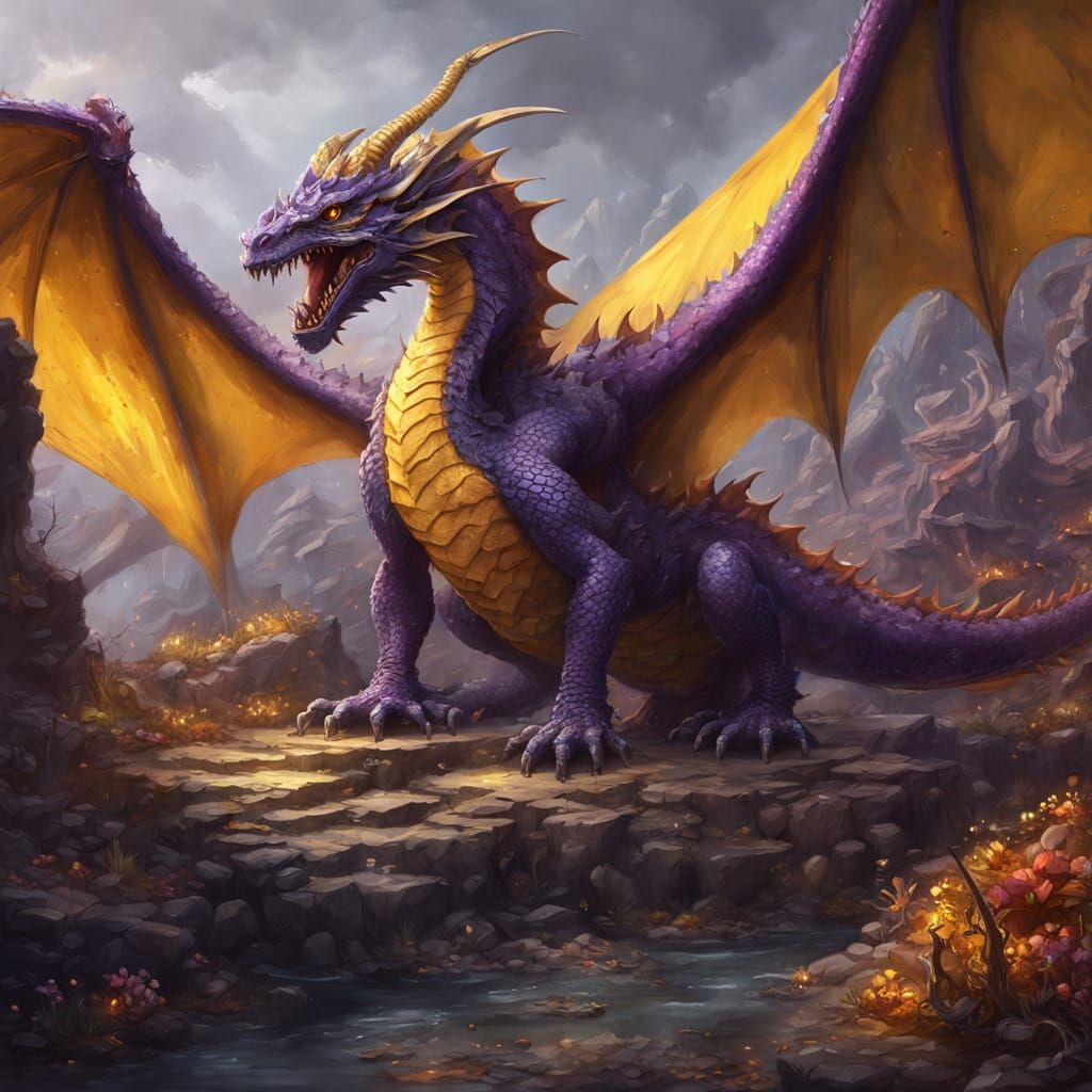Vibrant Dark Fantasy Dragon Masterpiece