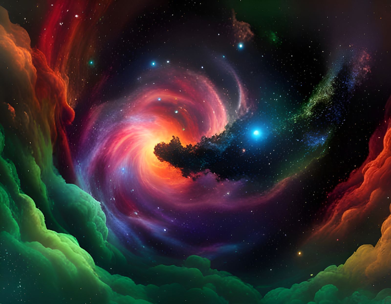 Horrific Space Nebula in Dark Surrealist Style