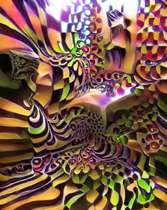 DMT Machine Elves in Colorful Fractal Art