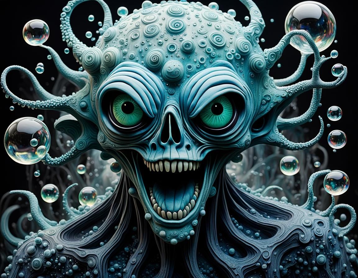 Picasso Meets Burton: Soap Bubble Abomination