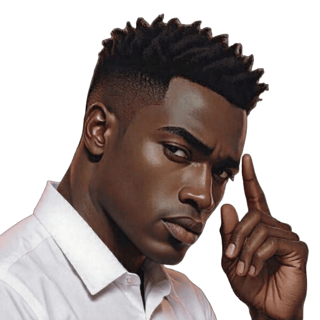 Detailed Matte Painting of Black Man Touching Eye