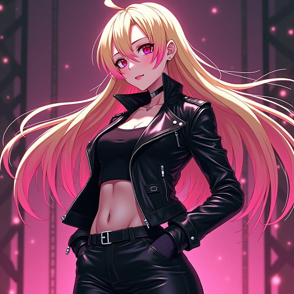 Korean Girl in Leather, Studio Trigger Anime Style