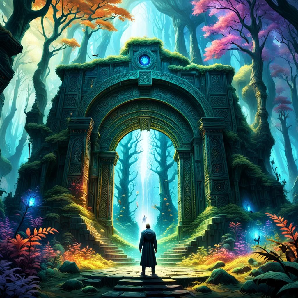 Colorful Forest Portal Inspired by Concept Art