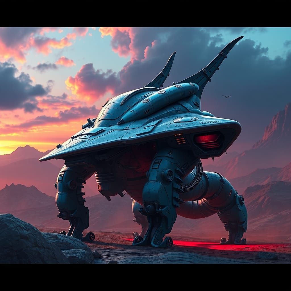 Manta Ray Mobile Suit Concept Art in 8K