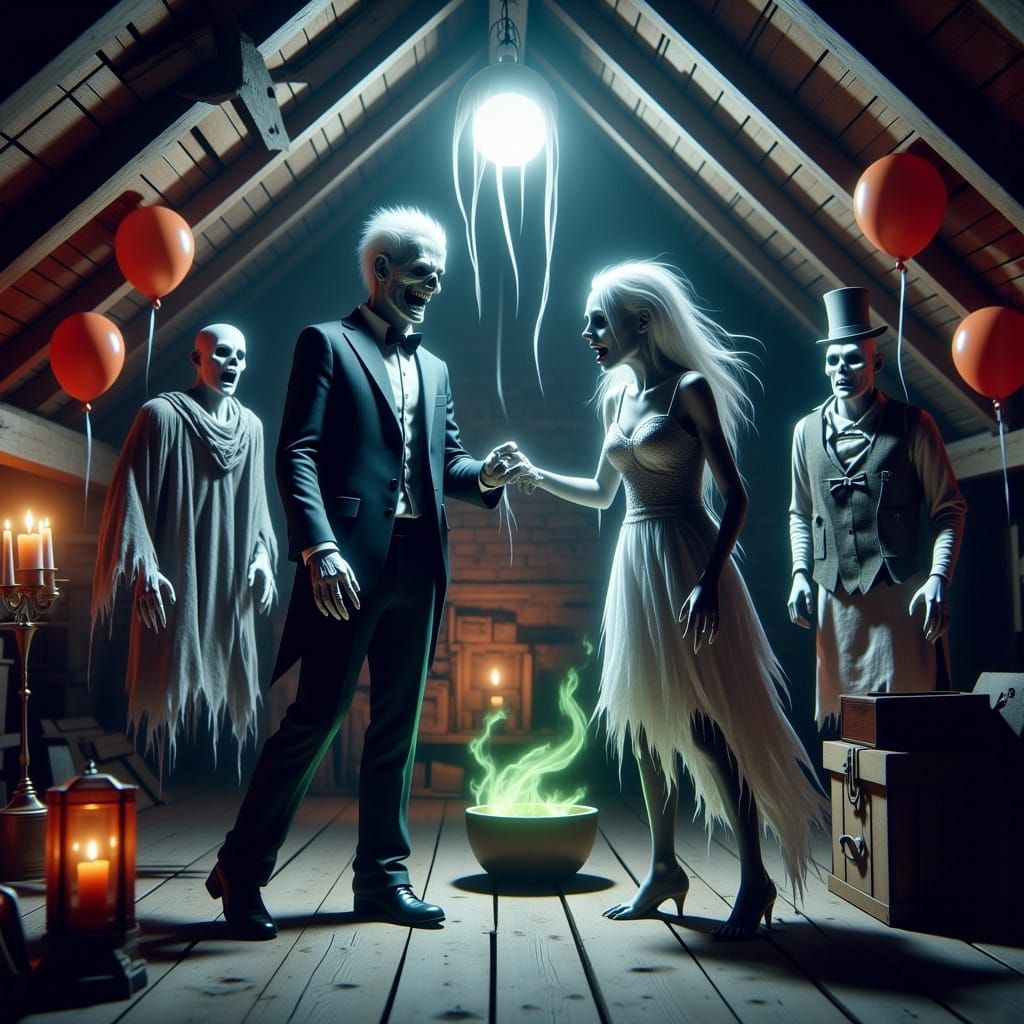 Monster Prom Night in Dark Futurism Style