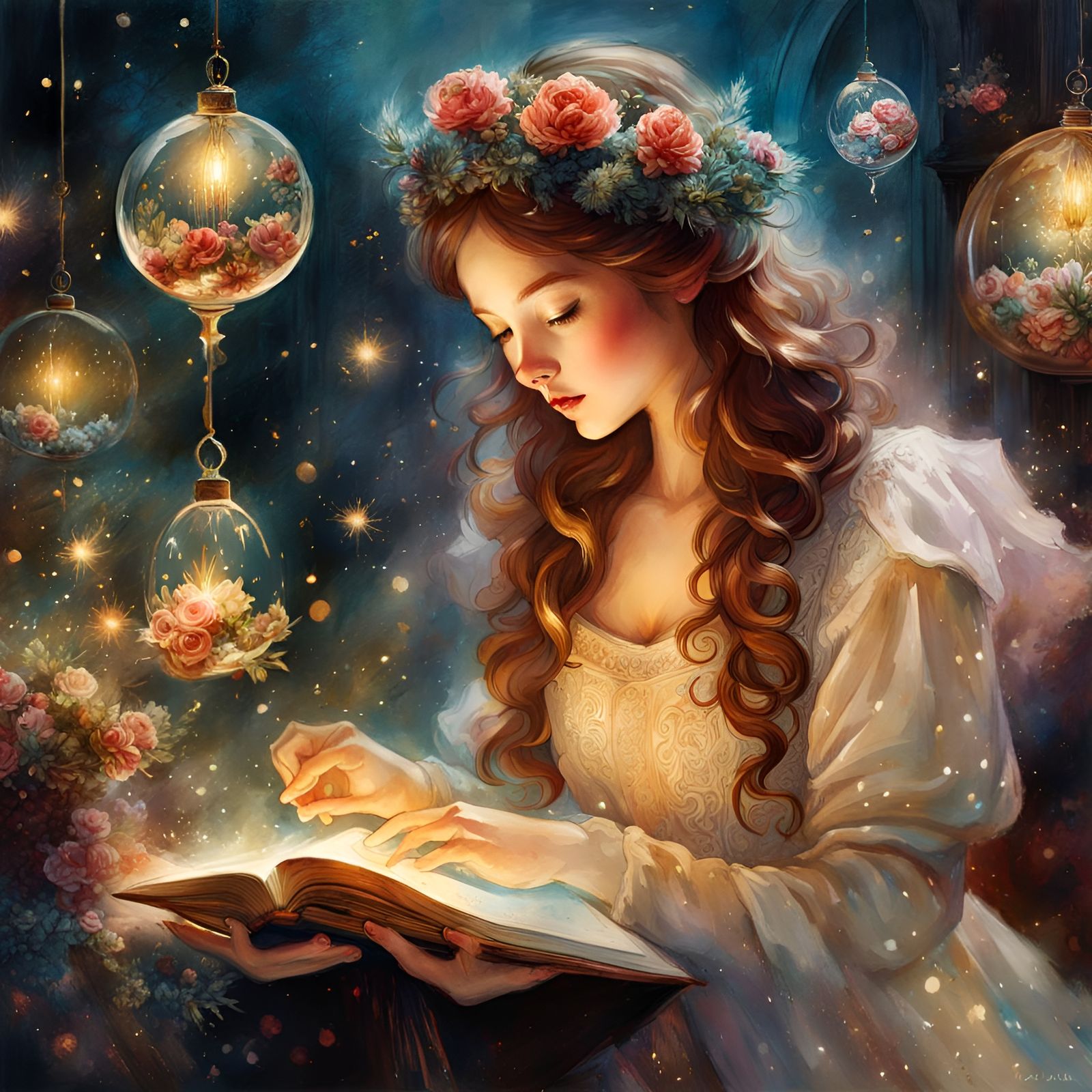 Santa's Workshop in Digital Watercolour Fairytale Style